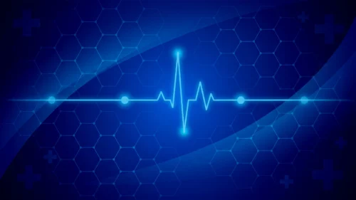 Medical Heartbeat Background for PowerPoint with Glowing Blue ECG Medical Heartbeat Background for PowerPoint with Glowing Blue ECG