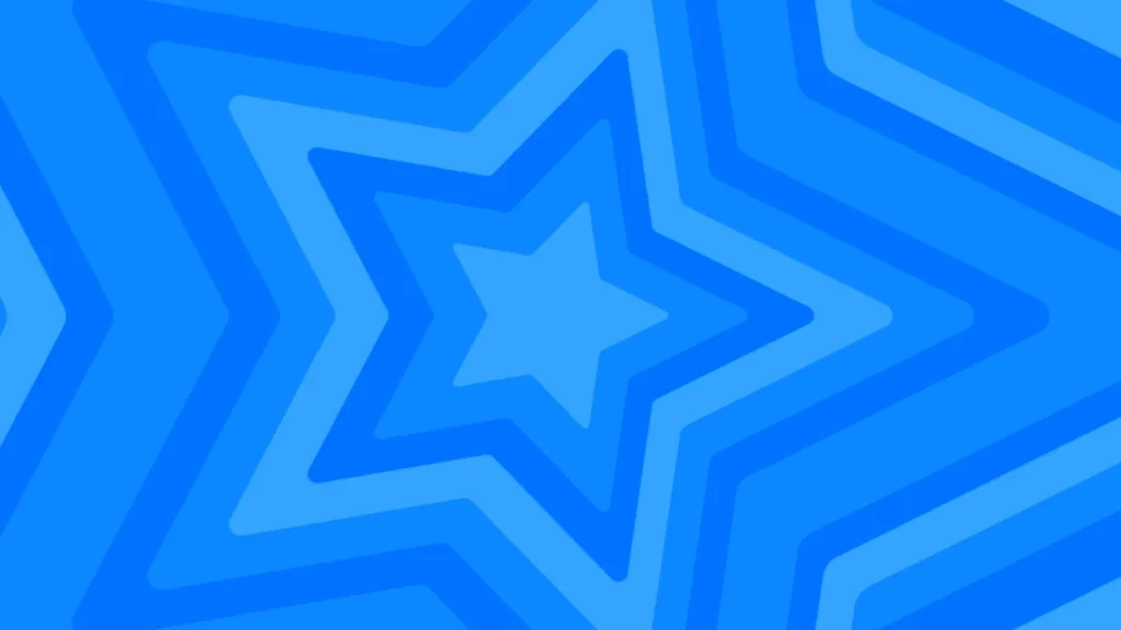 Blue Star Background for PowerPoint with Concentric Starburst Layers in Tonal Cornflower Blue