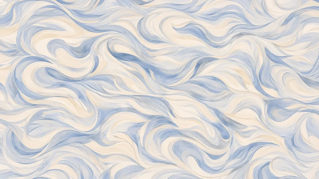Blue Marble Background for Google Slides with Powder Blue and Cream Flowing Swirls