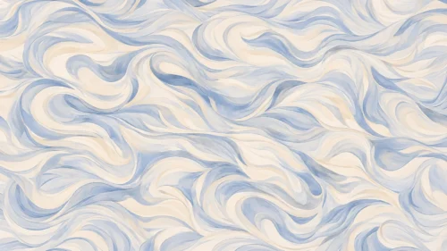 Blue marble background for Google Slides: powder blue and cream ribbons swirling across the whole frame like wind over water