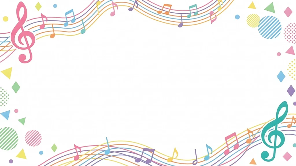 Colorful Music Notes Frame Background for PowerPoint