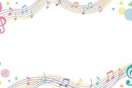 Colorful Music Notes Frame Background for PowerPoint