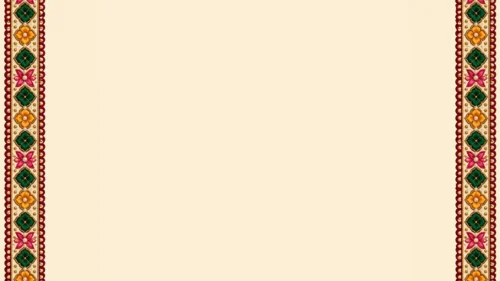 Cream Ethnic Folk Border Background for Google Slides with Green and Orange Diamond Bands Cream Ethnic Folk Border Background for Google Slides with Green and Orange Diamond Bands