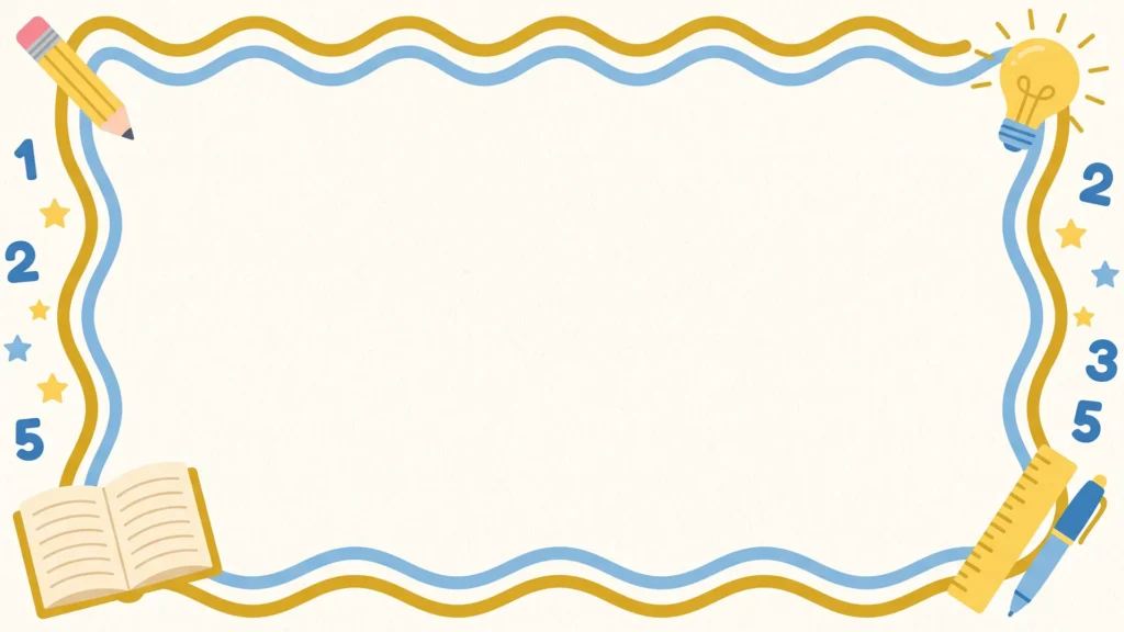 Creative PPT Background For Kids With A Wavy Blue And Mustard Frame