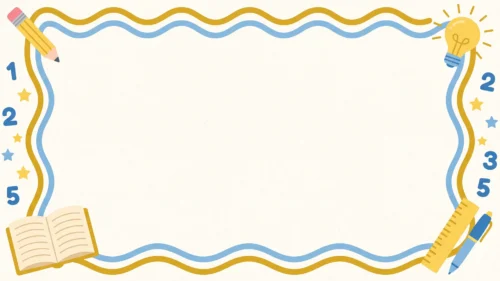 Creative PPT Background For Kids With A Wavy Blue And Mustard Frame Creative PPT Background For Kids With A Wavy Blue And Mustard Frame