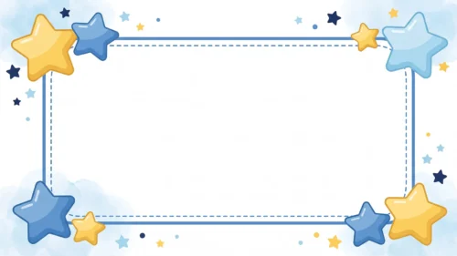 Cute Star Frame Background For Google Slides With Glossy Blue And Gold Stars Cute Star Frame Background For Google Slides With Glossy Blue And Gold Stars