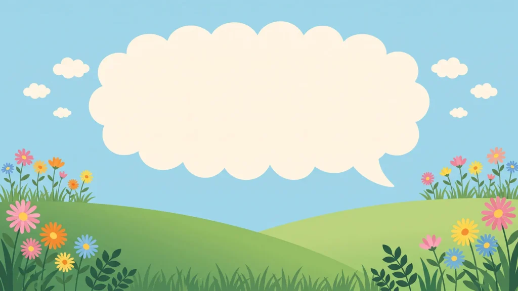Cute Flower Hills Cloud Frame Background for PowerPoint