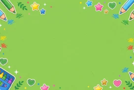 Cute School Frame Background For Google Slides With Colorful Pencils