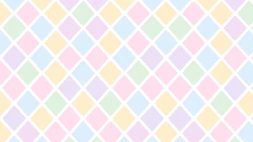 Cute pastel rainbow argyle background for Google Slides with five-color diamond grid