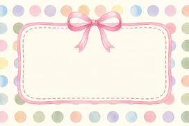 Cute Bow Frame Background for PowerPoint with Pastel Dots