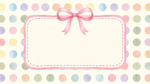 Cute Bow Frame Background for PowerPoint with Pastel Dots