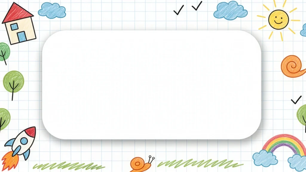 Cute School Doodle Grid Frame Background for PowerPoint