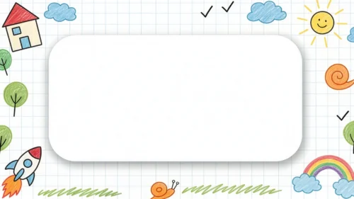 Cute School Doodle Grid Frame Background for PowerPoint