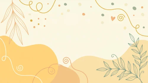 Cute Boho Frame Background for Google Slides with Butter Yellow Blobs, Swirls and Confetti Dots Cute Boho Frame Background for Google Slides with Butter Yellow Blobs, Swirls and Confetti Dots