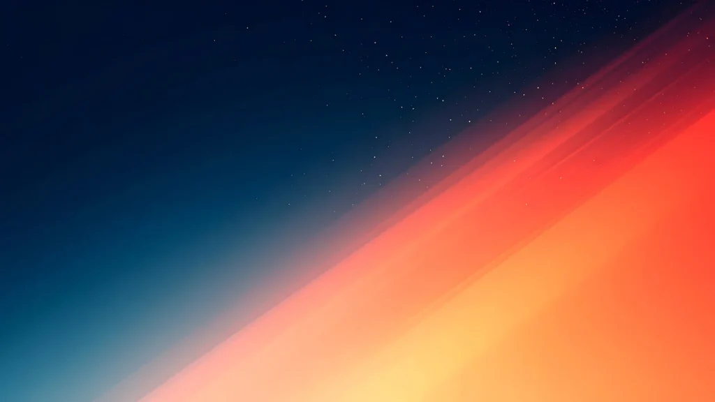 Dark Blue Sunset Background For PowerPoint With A Starry Sky And Diagonal Orange Glow