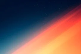 Dark Blue Sunset Background For PowerPoint With A Starry Sky And Diagonal Orange Glow