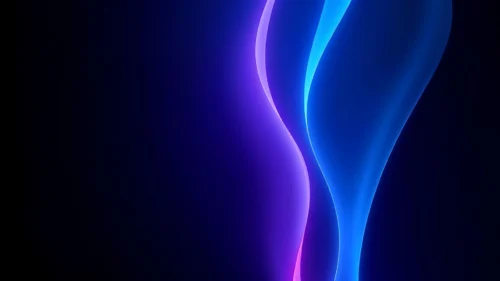 Dark Blue Silk Waves Background for PowerPoint with Two Glowing Vertical Violet Ribbons Dark Blue Silk Waves Background for PowerPoint with Two Glowing Vertical Violet Ribbons