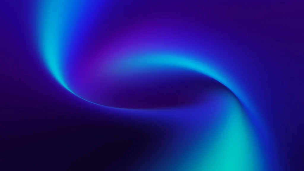 Dark Blue Swirl Background For Google Slides With A Turquoise Spiral Glow