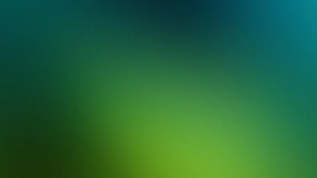 Dark Green Background For PowerPoint With A Lime Glow Rising From Teal And Forest Shadows