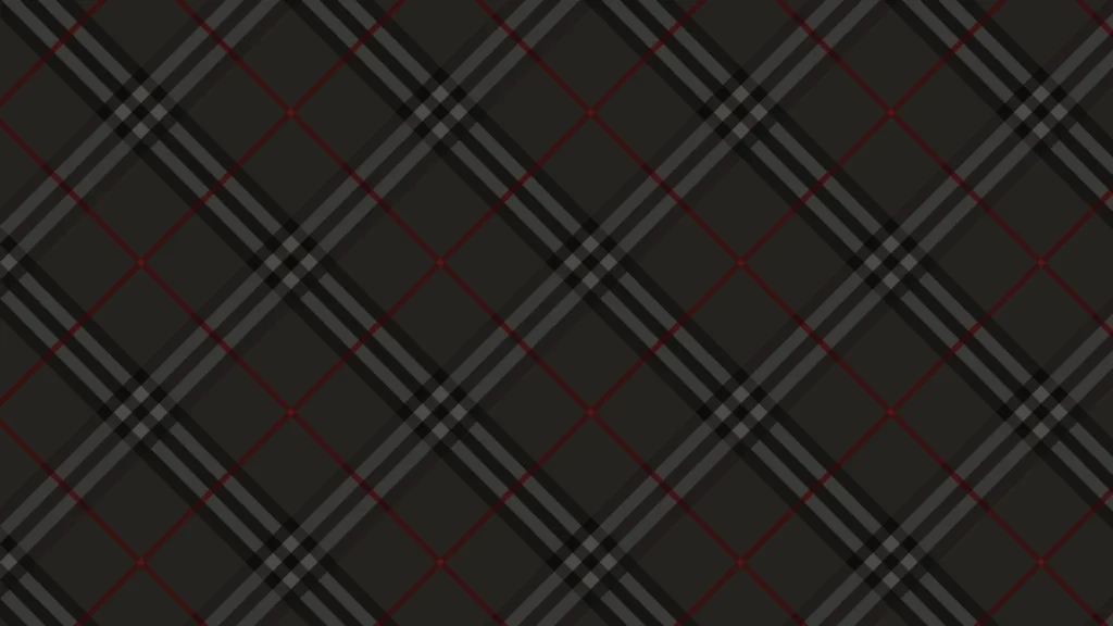 Dark Grey Tartan Plaid Background for PowerPoint with Black Stripes and Red Threads