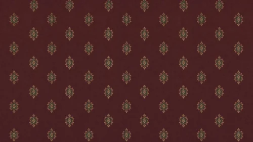 Dark Red Pattern Background for PowerPoint with Gold Medallions