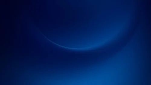 Dark navy background for Google Slides with a thin curved crescent arc and a cobalt glow along the bottom