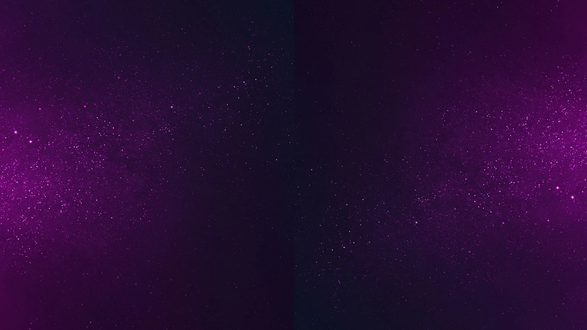 Dark Purple Galaxy Background for Google Slides with Mirrored Magenta Star Clusters