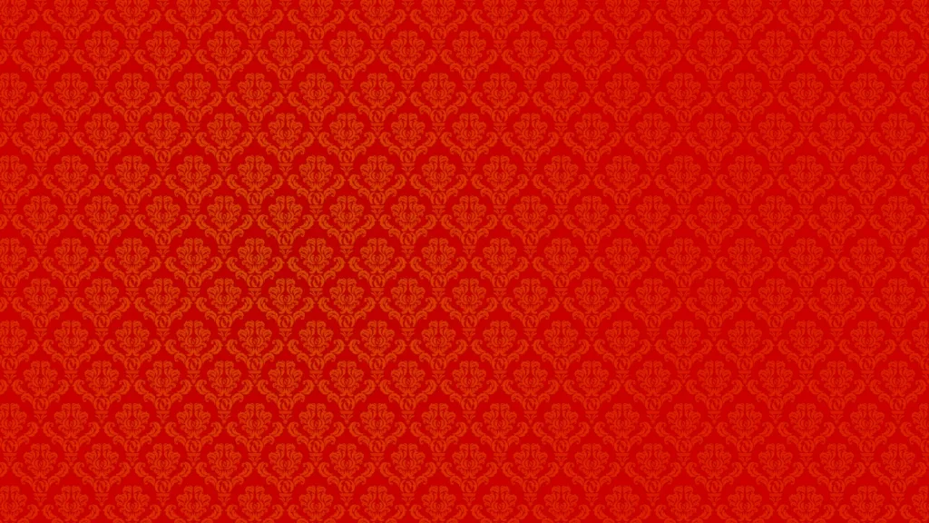 Red Damask Background for PowerPoint with a Tone-on-Tone Burnt Orange Ornamental Pattern