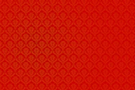 Red Damask Background for PowerPoint with a Tone-on-Tone Burnt Orange Ornamental Pattern
