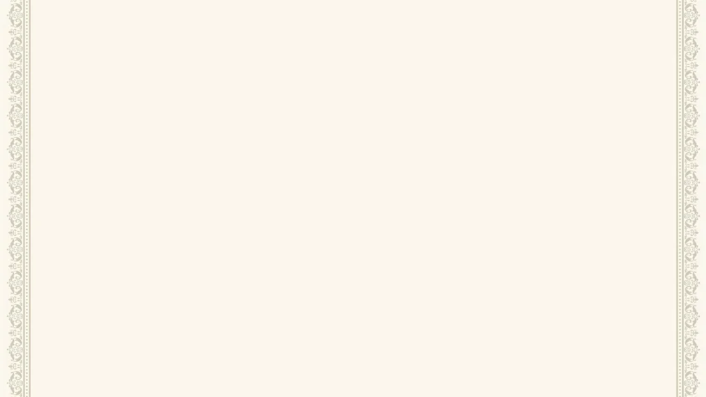 Elegant Cream Border Background for Google Slides with Ornate Sage Sides