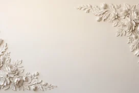 Elegant White Floral Background For PowerPoint With Sculpted Corners