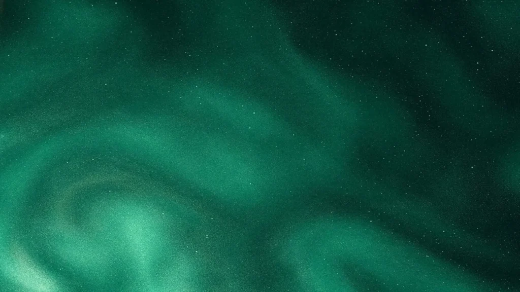 Green Aurora Borealis Swirl Background for PowerPoint