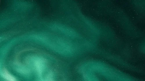 Green Aurora Borealis Swirl Background for PowerPoint