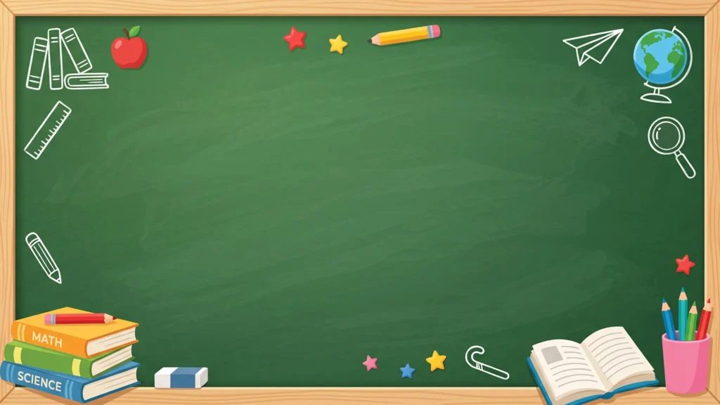 Green Chalkboard School Background for Google Slides
