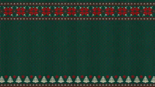 Christmas Sweater Background For PowerPoint In Forest Green With Red Snowflake Knit Band Christmas Sweater Background For PowerPoint In Forest Green With Red Snowflake Knit Band
