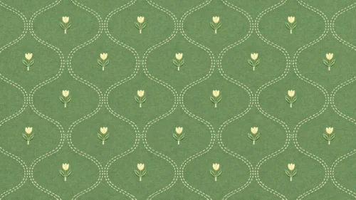 Green Floral Pattern Background for PowerPoint with Stitched Tulip Damask Green Floral Pattern Background for PowerPoint with Stitched Tulip Damask