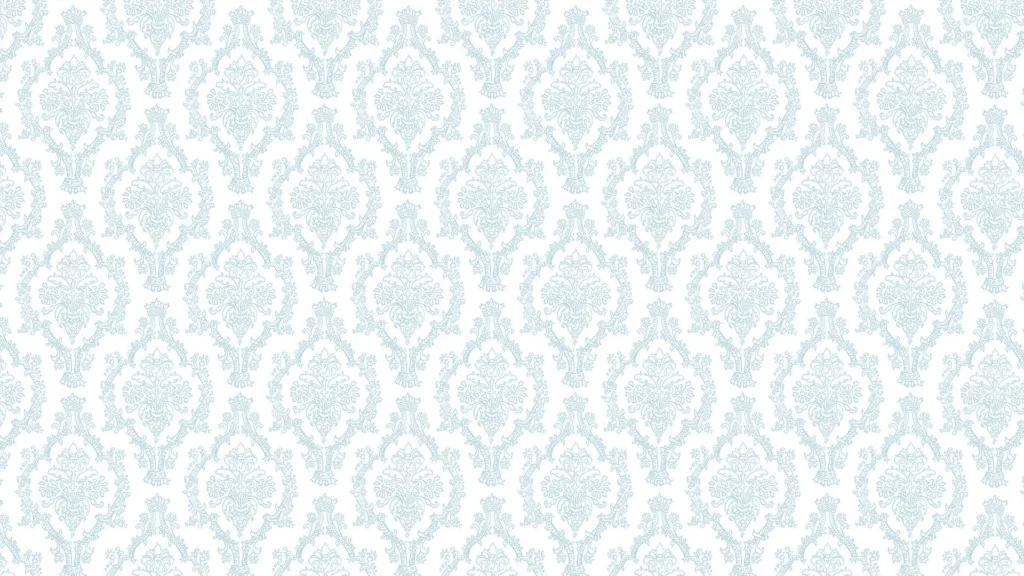 Blue Damask Background for PowerPoint with a Pale Powder Blue Ornamental Pattern on White