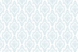 Blue Damask Background for PowerPoint with a Pale Powder Blue Ornamental Pattern on White