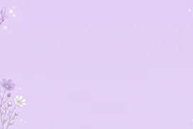 Light Purple Background for Google Slides with a Sparkling Butterfly and Cosmos Flower Corner