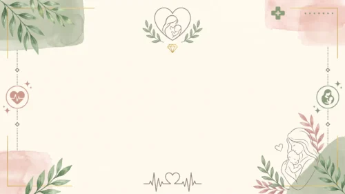 Medical Baby Frame Background for Google Slides with a Mother and Child Heart Icon and Sage Blush Watercolor Medical Baby Frame Background for Google Slides with a Mother and Child Heart Icon and Sage Blush Watercolor