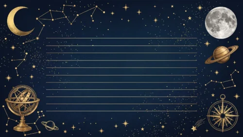 Space Lined Paper Background for Google Slides with Navy Night Sky and Gold Constellations Space Lined Paper Background for Google Slides with Navy Night Sky and Gold Constellations