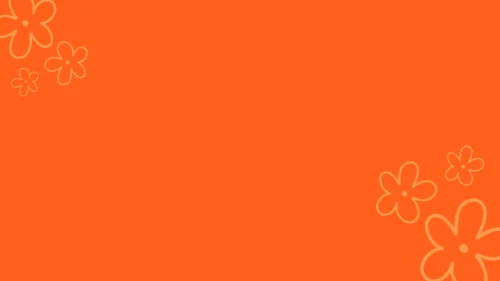 Orange Background for PowerPoint in Flat Tangerine with Hand-Drawn Outline Flowers in Two Corners Orange Background for PowerPoint in Flat Tangerine with Hand-Drawn Outline Flowers in Two Corners