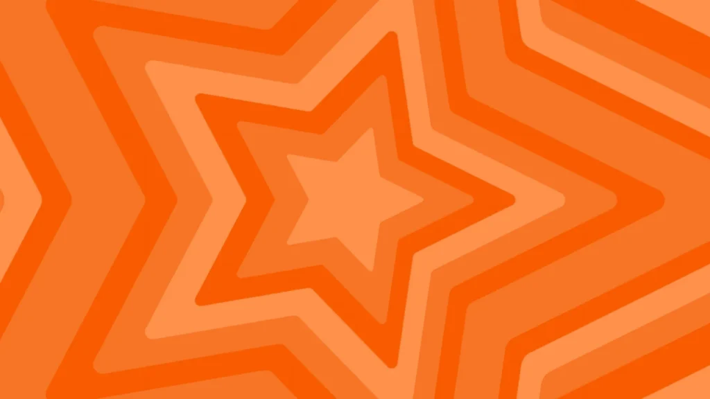 Orange Star Background for PowerPoint with Concentric Starburst Layers in Tonal Tangerine