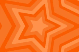 Orange Star Background for PowerPoint with Concentric Starburst Layers in Tonal Tangerine