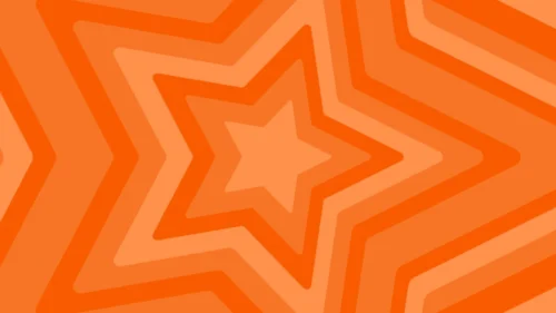 Orange star background for PowerPoint with concentric starburst layers in tonal tangerine