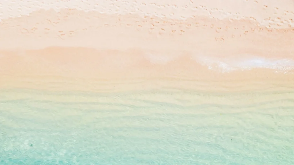 Pastel Beach Background for Google Slides with Aerial Shoreline