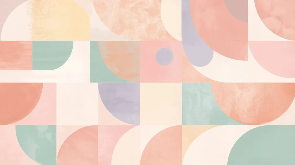 Aesthetic Geometric Background for PowerPoint with Pastel Boho Half Circles in Terracotta, Sage and Blush