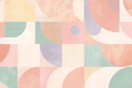 Aesthetic Geometric Background for PowerPoint with Pastel Boho Half Circles in Terracotta, Sage and Blush