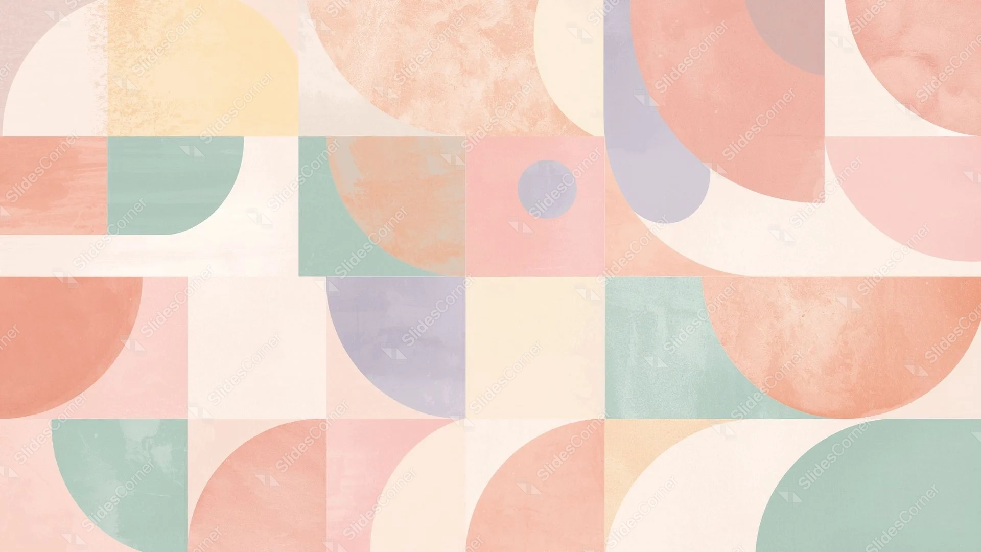 Aesthetic Geometric Background for PowerPoint with Pastel Boho Half ...