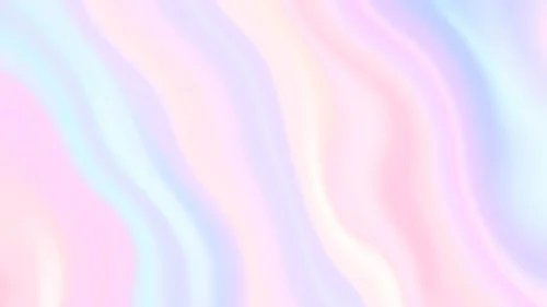 Soft pastel holographic ribbon background for PowerPoint with pink, cream and blue waves